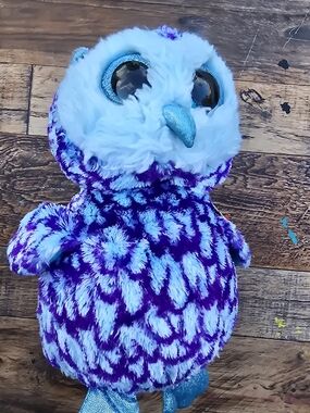 Plush Owl Stuffed Animal in Lavender Light Blue
